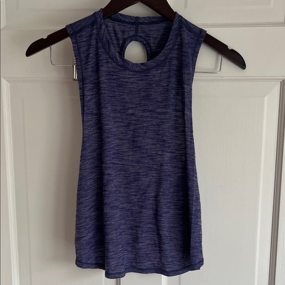 Lululemon Fast as Light Muscle Tank. Purple. Cropped. Cross back design - Picture 3 of 5